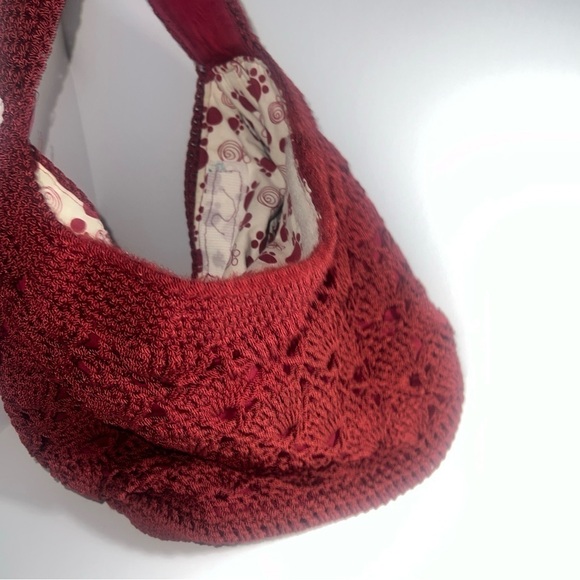 Hand made crochet Burgundy bag y2k boho - Picture 1 of 14